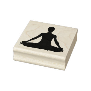 YOGA GIRL POSE RUBBER BRIEFMARKE GUMMISTEMPEL
