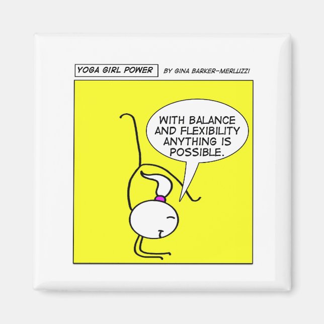 Yoga Girl Power "Balance und flexibel" Magnet (Vorne)