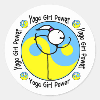 Yoga Girl Power Logo Runder Aufkleber