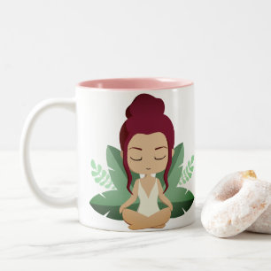 Yoga Girl ruhige Wellness Erlebnis Achtsamkeit Kun Zweifarbige Tasse