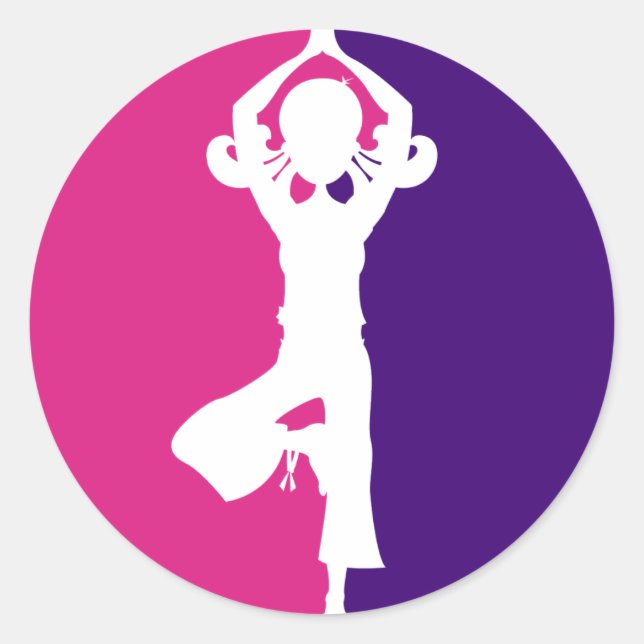 Yoga Girl Silhouette Sticker (Vorderseite)