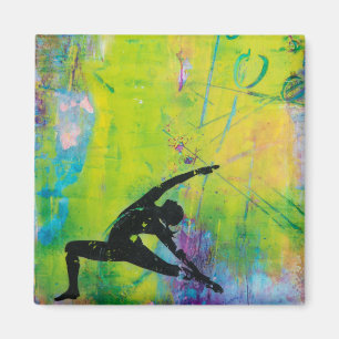 Yoga Girl Square Magnet