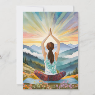 Yoga Girl Top of the Mountains Feiertagskarte