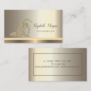 Yoga Glitter Girl Champagner  Visitenkarte