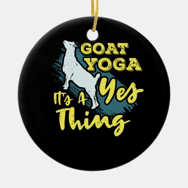Yoga Goat Goatyoga Keramik Ornament (Vorne)