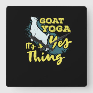 Yoga Goat Goatyoga Quadratische Wanduhr