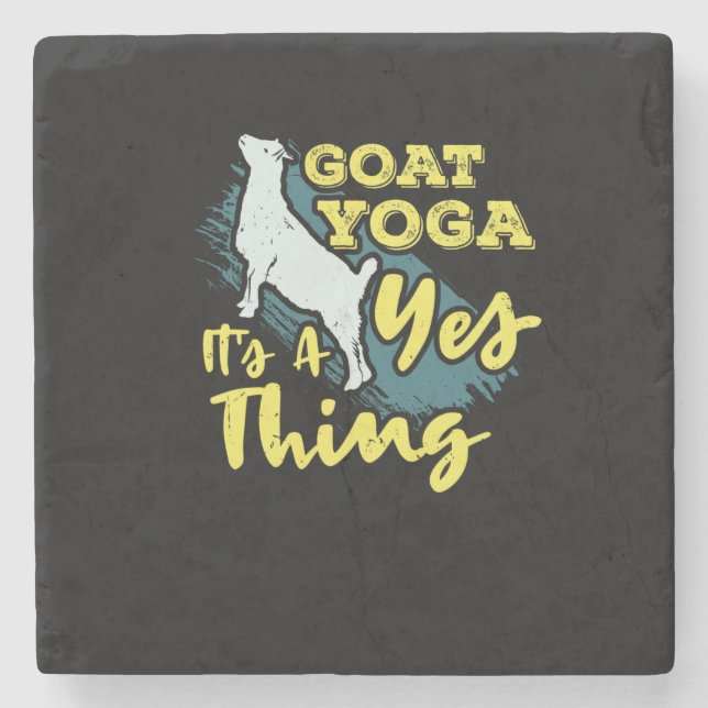 Yoga Goat Goatyoga Steinuntersetzer (Vorderseite)