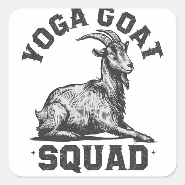 Yoga Goat Squad Funny Goat Meditation Lover Quadratischer Aufkleber (Vorderseite)