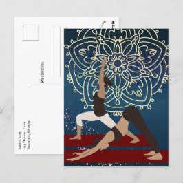 Yoga Gold, Blue und Red Mandala Personalisiert Postkarte