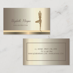 Yoga Gold Glitter Mädchen Champagner Visitenkarte