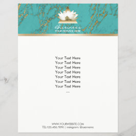 Yoga Gold Lotus Modernes Türkis & Gold Marmor Flyer