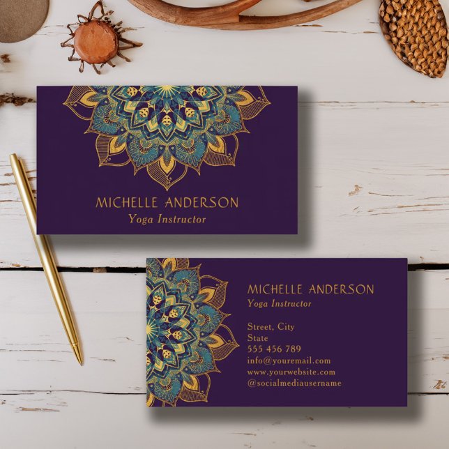 Yoga Gold Mandala Visitenkarte (Yoga Gold Mandala Business Card)