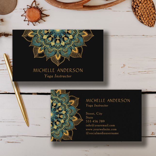 Yoga Gold Mandala Visitenkarte (Yoga Gold Mandala Business Card)