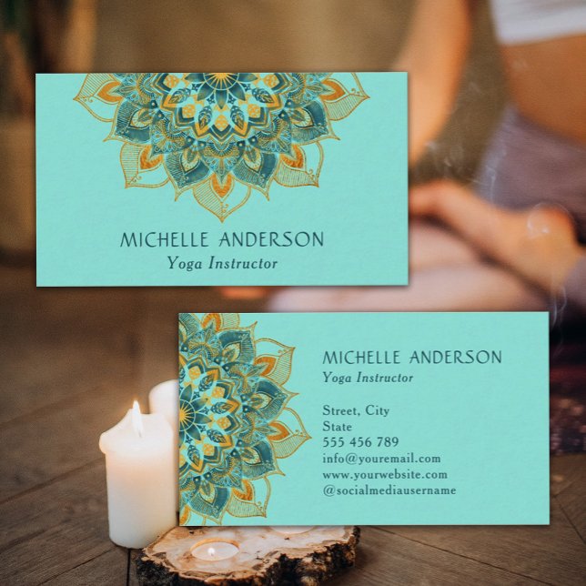 Yoga Gold Mandala Visitenkarte (Yoga Gold Mandala Business Card)