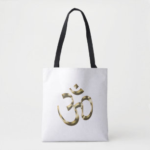 Yoga gold metallic Om Hindu Buddhist Symbol modern
