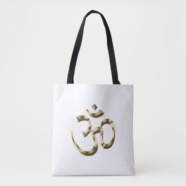 Yoga gold metallic Om Hindu Buddhist Symbol modern (Vorderseite)
