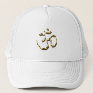 Yoga gold metallic Om Hindu Buddhist Symbol modern Truckerkappe
