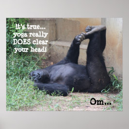 Yoga Gorilla Poster (16x20) Om....