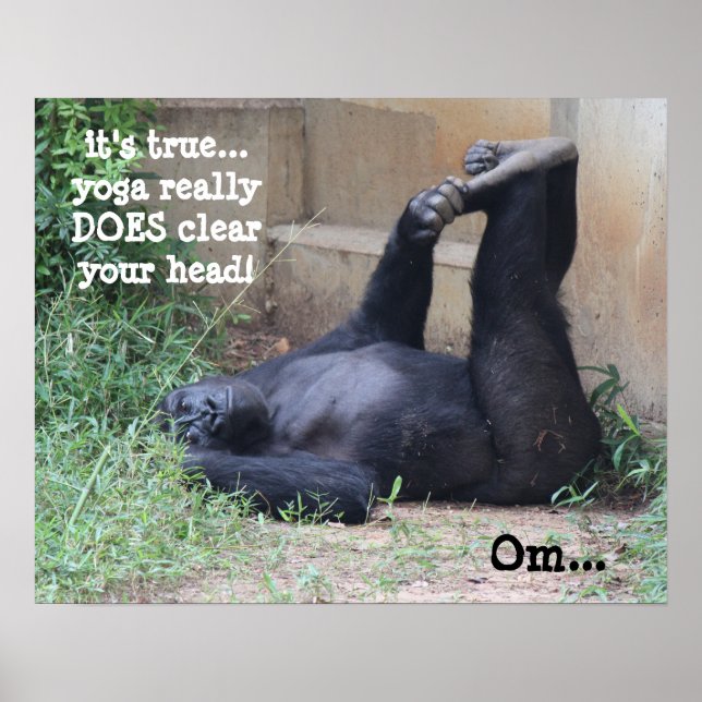 Yoga Gorilla Poster (16x20) Om.... (Vorne)