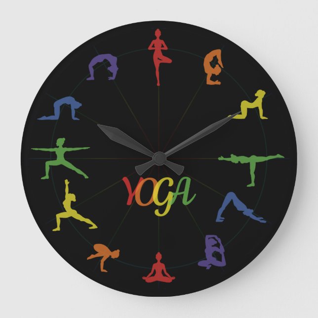 Yoga Große Wanduhr (Vorderseite)