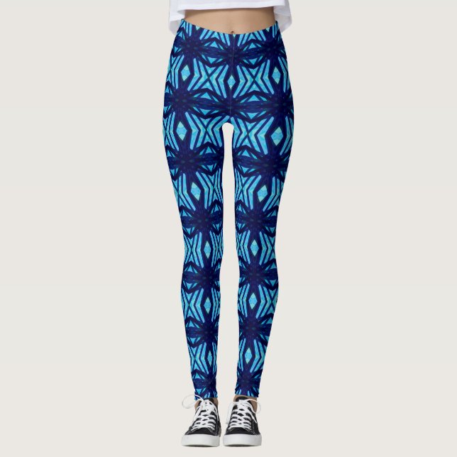 Yoga Gym Fitness Übung für Navy Blue Light Pattern Leggings (Vorderseite)