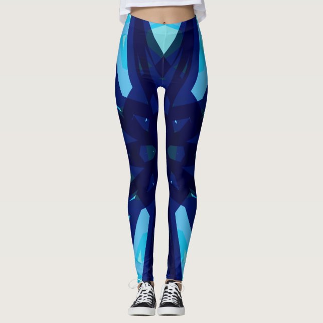 Yoga Gym Fitness Übung für Navy Blue Light Pattern Leggings (Vorderseite)
