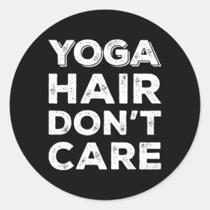 Yoga-Haar ist egal Lustiger Muskel-Tank Fitness-Gy Runder Aufkleber