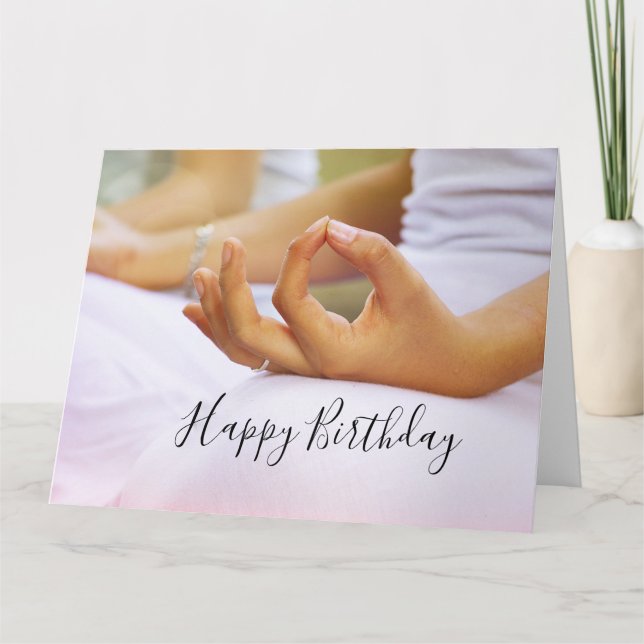 Yoga Happy Birthday Card Falten Sie den Zeigefinge Karte (Vorderseite)