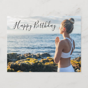 Yoga Happy Birthday Card Postkarte