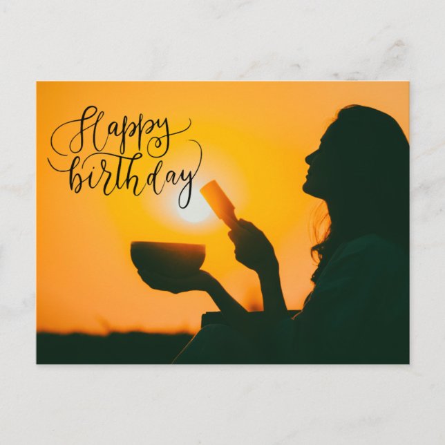 Yoga Happy Birthday Card Postkarte (Vorderseite)