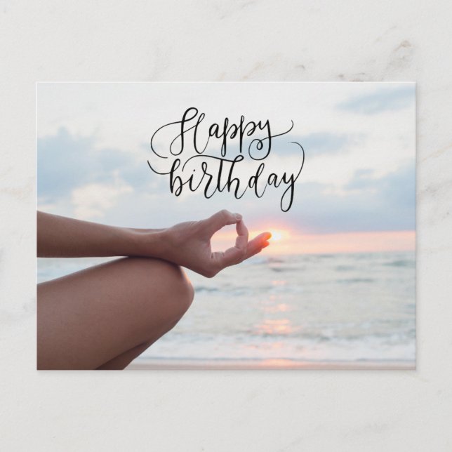 Yoga Happy Birthday Card Postkarte (Vorderseite)