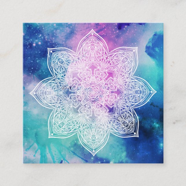 *~* Yoga Healer Mandala Universe Celestial Nebuala Quadratische Visitenkarte (Vorderseite)
