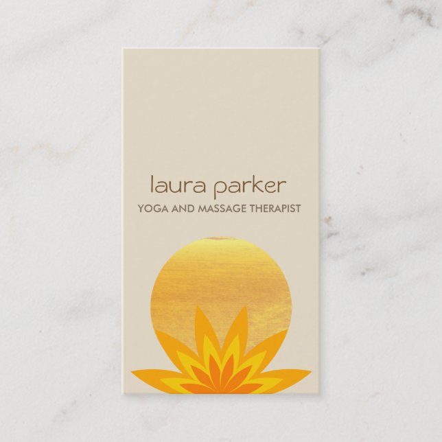Yoga Healing Health Lotus Blume Logo Visitenkarte (Vorderseite)