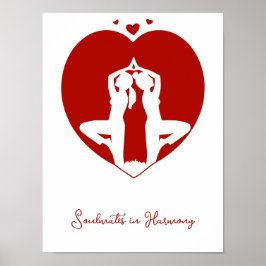 Yoga Heart Silhouette Personalisiert Poster