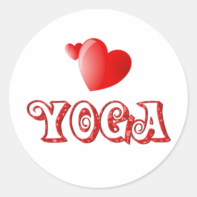 Yoga Hearts Runder Aufkleber (Vorderseite)