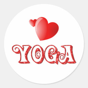 Yoga Hearts Runder Aufkleber