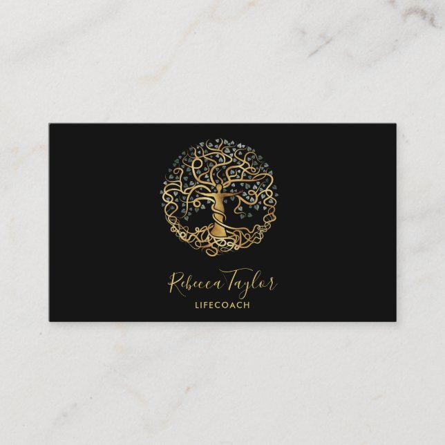 Yoga-Heiler Busi, Lebensbaum des Lebenstherapeuten Visitenkarte (Vorderseite)