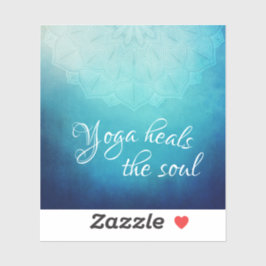 Yoga heilt den Soul-Text mit Blue Mandala Aufkleber