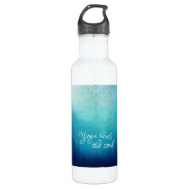 Yoga heilt den Soul-Text mit Blue Mandala Edelstahlflasche