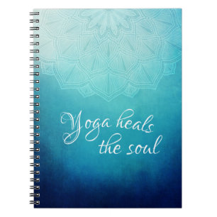 Yoga heilt den Soul-Text mit Blue Mandala Notizblock