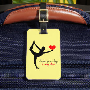 Yoga Herz & Liebe Ihr Tag Jeden Tag / Yogini Gepäckanhänger