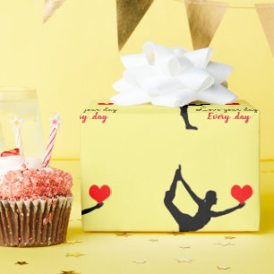 Yoga Herz & Liebe Ihr Tag Jeden Tag / Yogini Geschenkpapier