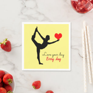 Yoga Herz & Liebe Ihr Tag Jeden Tag / Yogini Nicke Serviette