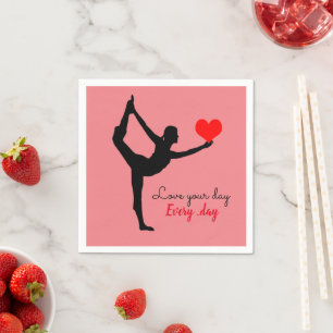 Yoga Herz & Liebe Ihr Tag Jeden Tag / Yogini Serviette