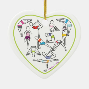 Yoga-Herz-Verzierung Keramik Ornament