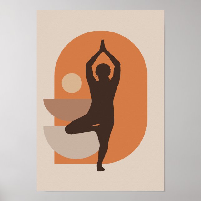 Yoga Illustration - Ruhe und gedankliches Design Poster (Vorne)