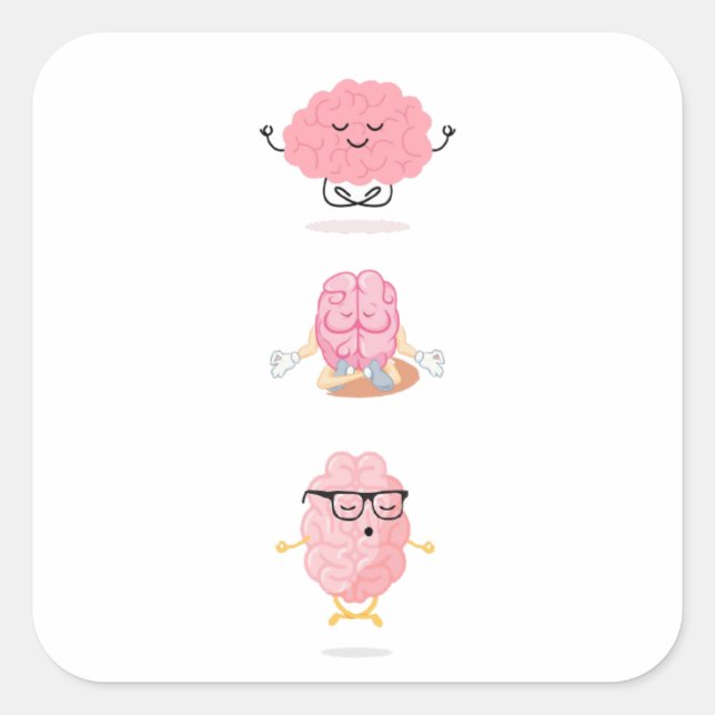 Yoga im Gehirn das Geheimnis eines ruhigen erweite Quadratischer Aufkleber (Vorderseite)