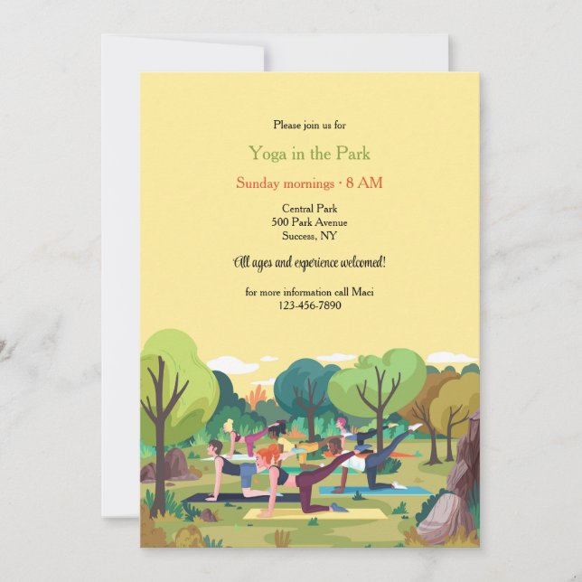 Yoga im Park Einladung (Vorderseite)