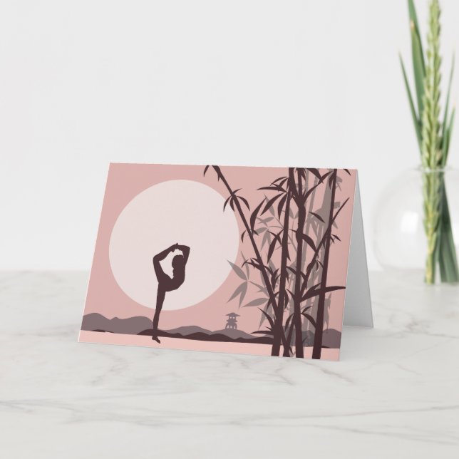 Yoga in Pink Notecards Karte (Vorderseite)
