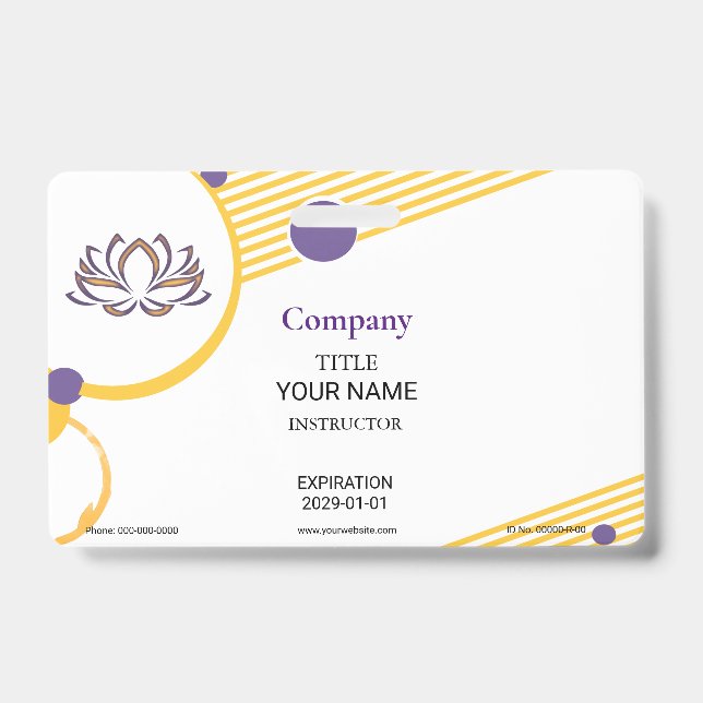 Yoga Instructor Abzeichen Ausweis (Vorderseite)